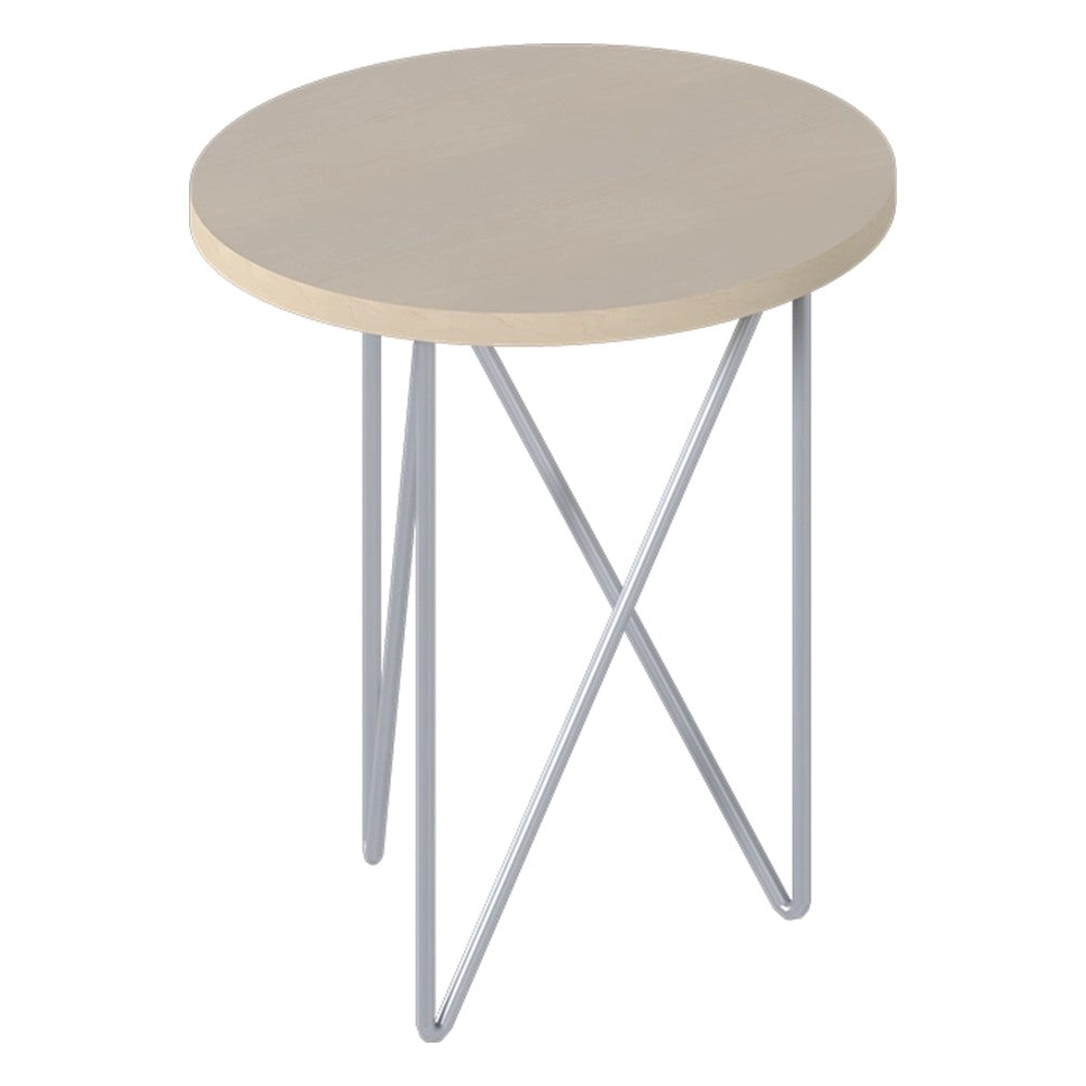 Mesa Lateral Redonda para Área de Convivencia - GEBESA KALIA - Varios Acabados - Ø 60 cm - Cubierta de Aglomerado y Base de Acero