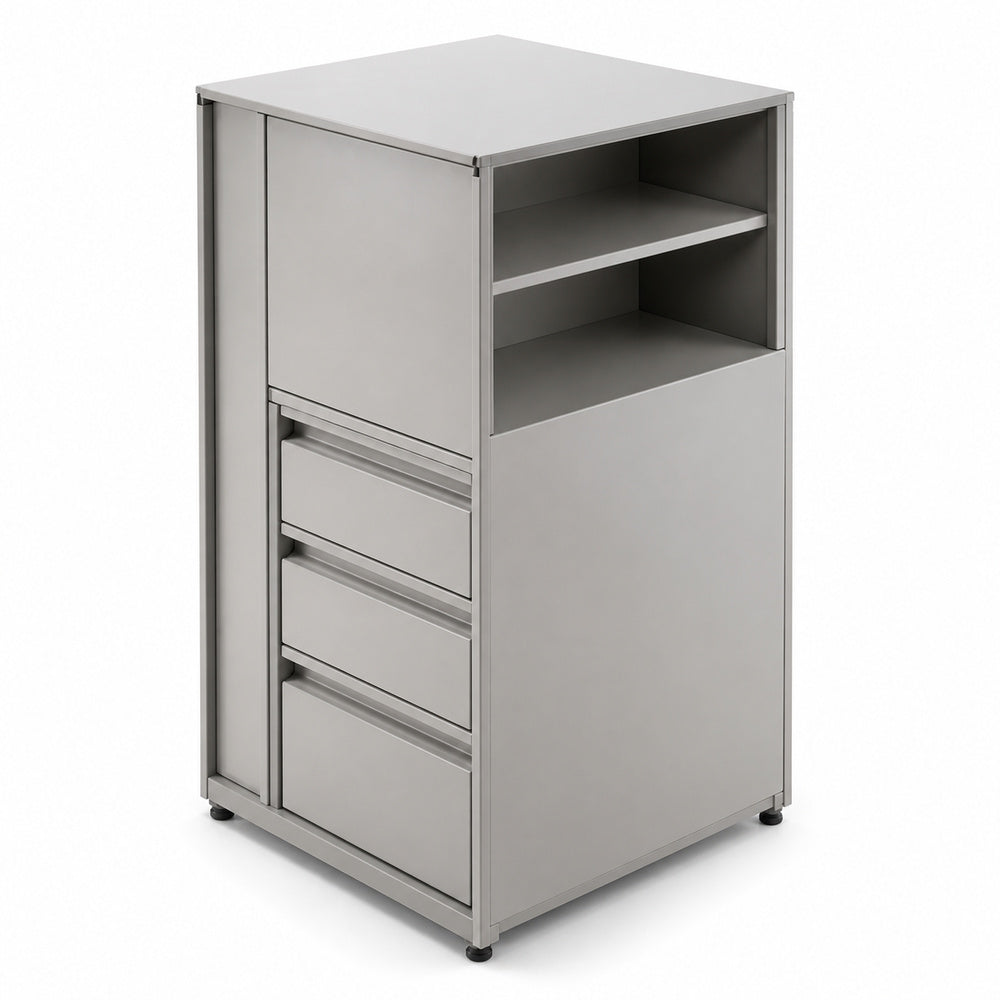 Librero a Piso Cuerpo Metálico para Oficina - GEBESA ARKA - Altura 115 cm - Mano Derecha