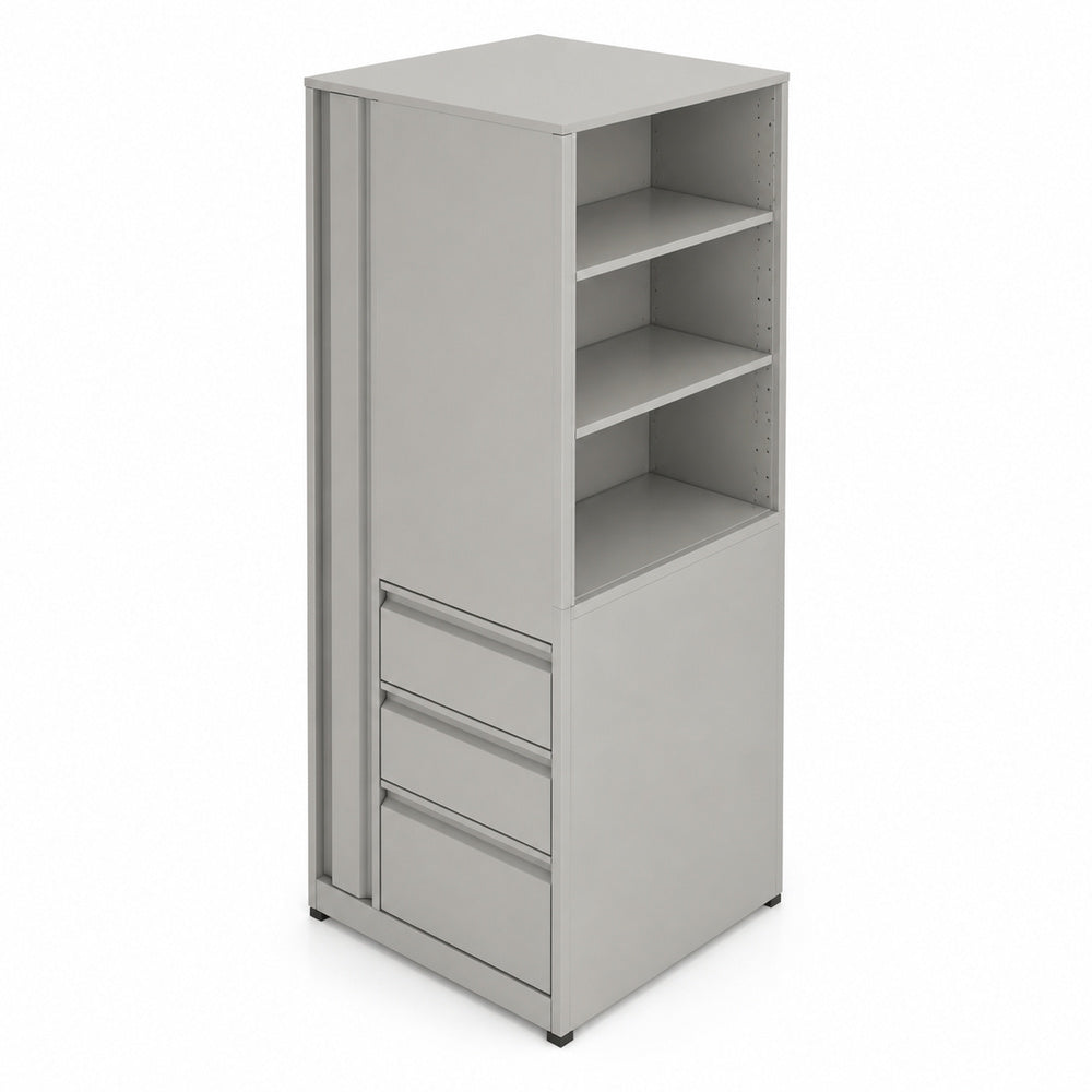 Librero a Piso Cuerpo Metálico para Sala de Archivo - GEBESA ARKA - Altura 180 cm - Mano Derecha