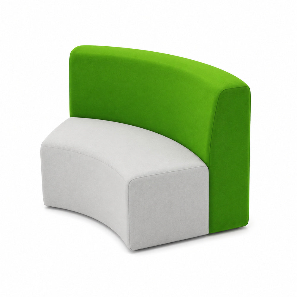 Sofá Curvo Interno para Área Colaborativa - GEBESA FOMCORE ARMLESS - Frente 100 cm - Alto 58 cm - Tapizado