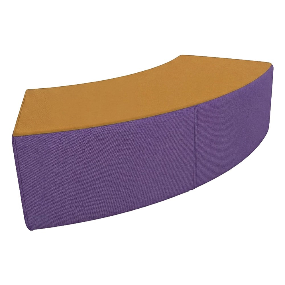 Banca Curva para Área Colaborativa - GEBESA FOMCORE ARMLESS - Frente 168 cm - Alto 40 cm - Tapizado