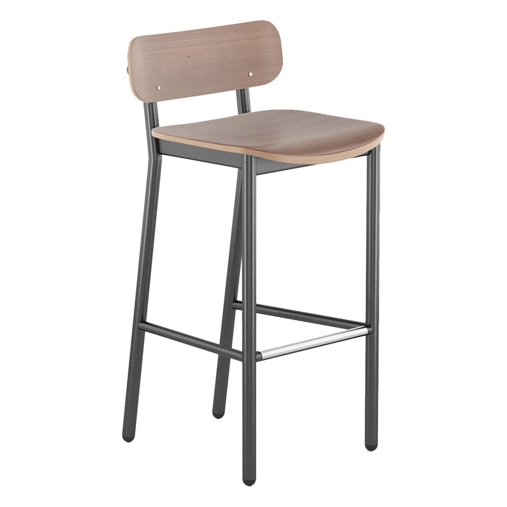 Banco Mostrador para Comedor de Empresa - GEBESA GRC FERDINAND - Estructura de Acero y Asiento Tapizado