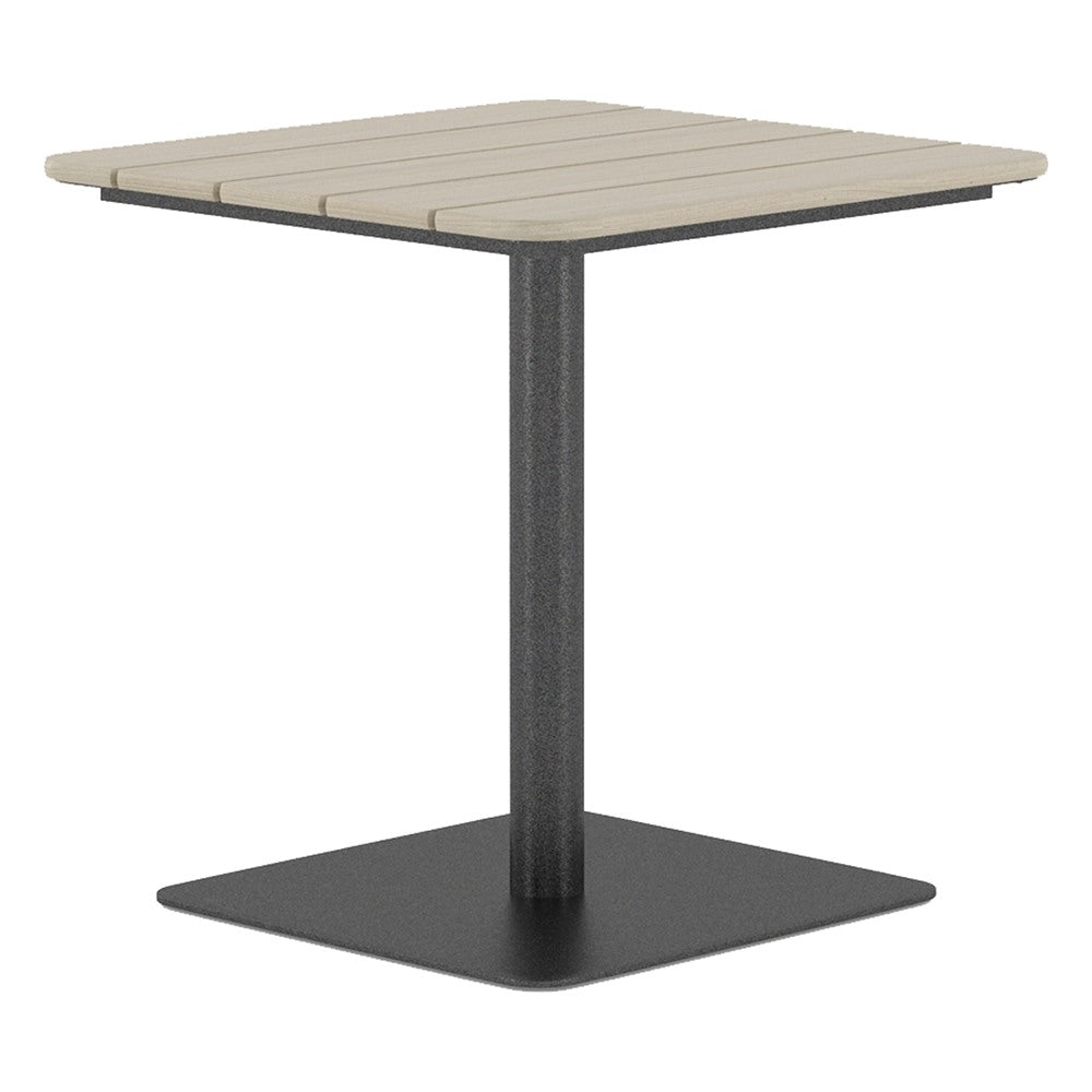 Mesa Cuadrada con Columna para Jardín - GEBESA GRC BOWEN - Alto 75 cm - Cubierta de HDPE y Base de Acero