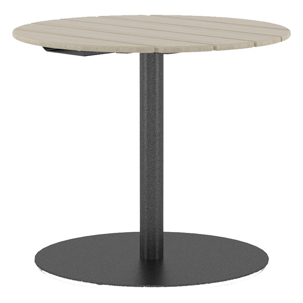 Mesa Redonda con Columna para Área Común Exterior - GEBESA GRC BOWEN - Alto 75 cm - Cubierta de HDPE y Base de Acero