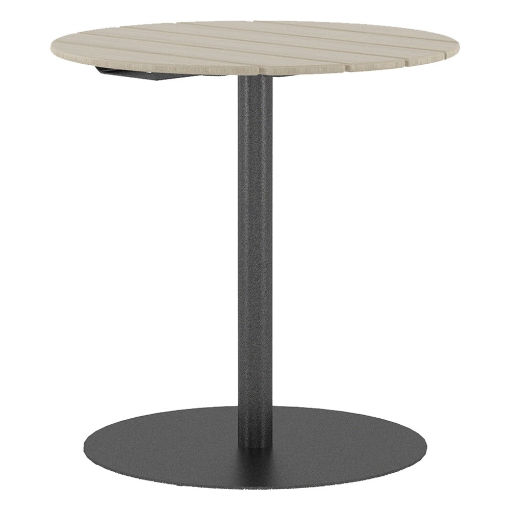 Mesa Redonda con Columna para Comedor Exterior - GEBESA GRC BOWEN - Alto 90 cm - Cubierta de HDPE y Base de Acero