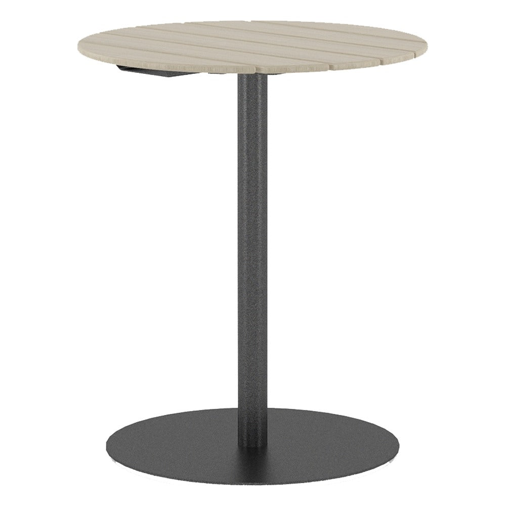 Mesa Redonda con Columna para Terraza - GEBESA GRC BOWEN - Alto 105 cm - Cubierta de HDPE y Base de Acero