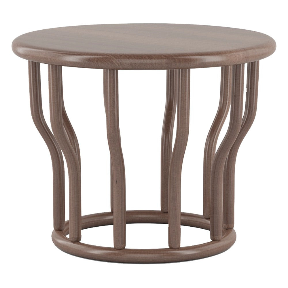 Mesa Auxiliar para Sala de Espera - GEBESA GRC LEWIS - Ø 53 cm - Base de Madera Sólida