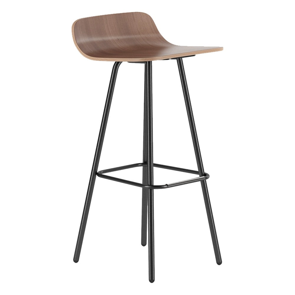 Banco de Bar Base 4 Patas para Comedor Institucional - GEBESA GRC HARPER - Frente 42 cm - Estructura de Acero