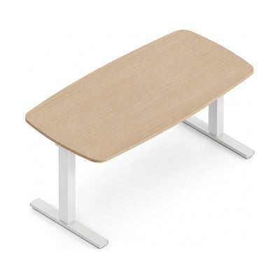 Escritorio de Oficina Trabajo Estructura Metalica con Pata Centrada - VERSA LEVA - Estructura Gris o Blanco - 140×80×73/118 - Ajuste Electrico de Altura