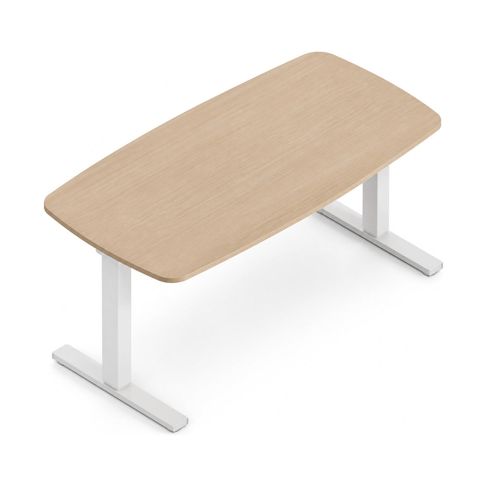 Escritorio de Oficina Trabajo Estructura Metalica con Pata Centrada - VERSA LEVA - Estructura Gris o Blanco - 150×80×73/118 - Ajuste Electrico de Altura