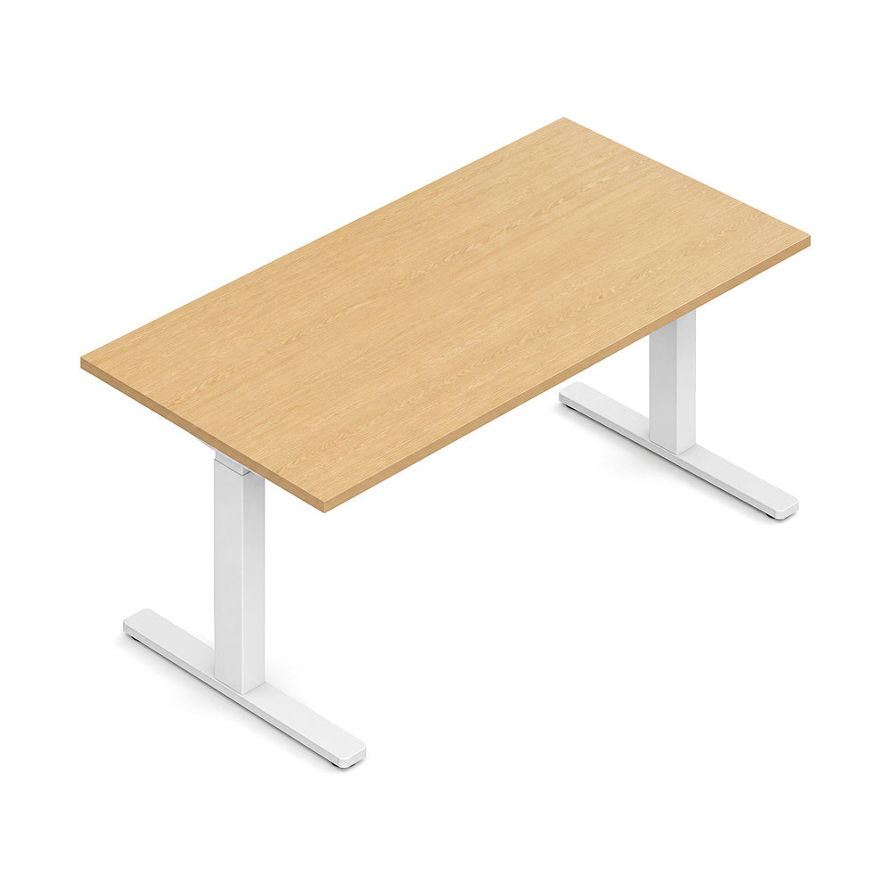 Escritorio de Oficina Trabajo Estructura Metalica con Pata Centrada - VERSA LEVA - Estructura Gris o Blanco - 170×70×73/118 - Cubierta Melamina 28mm