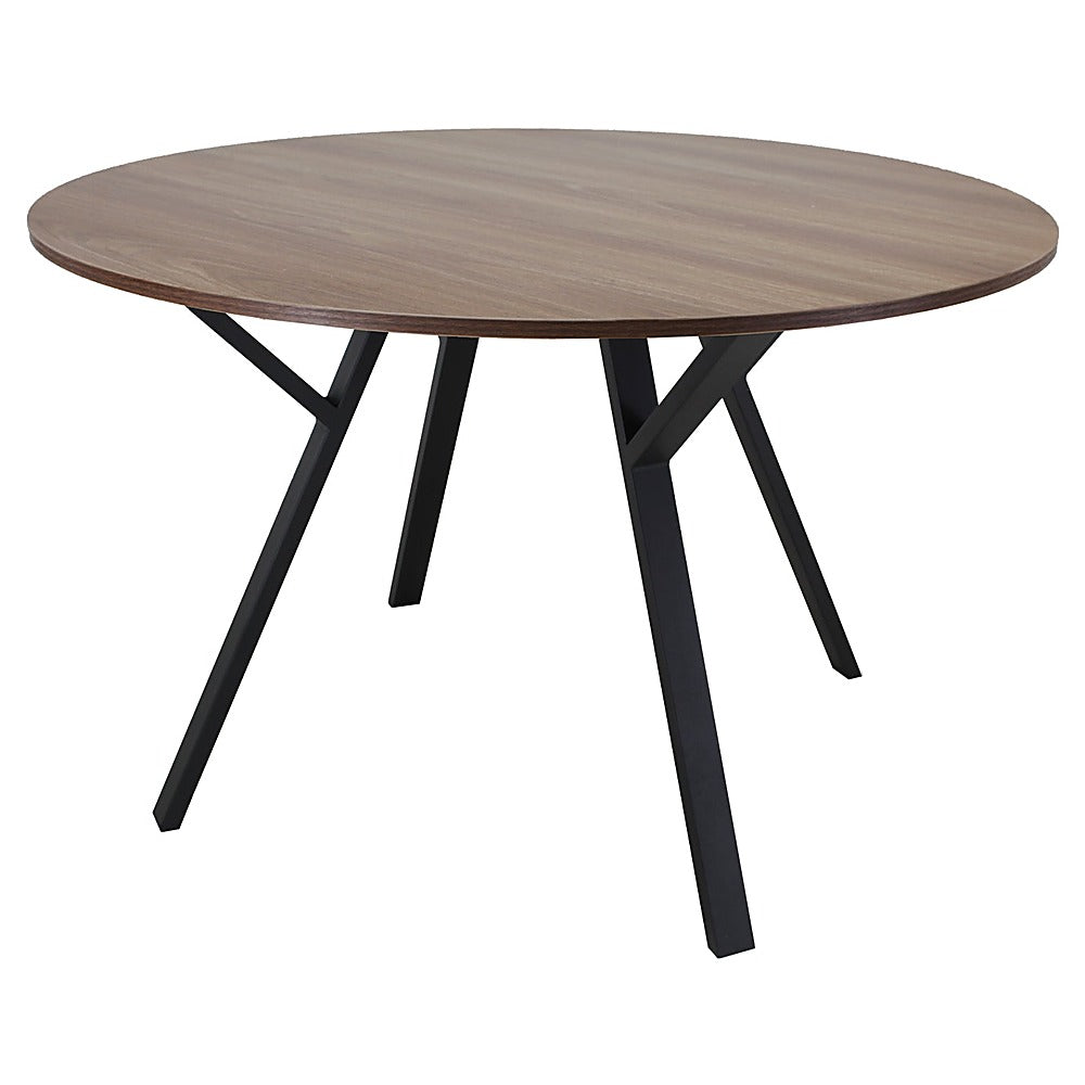 Mesa Redonda para Bistró - KINGSTRONG SIBARI 120 D203 - MESA0903754 - Nogal - Estructura en Metal y Cubierta en Melamina