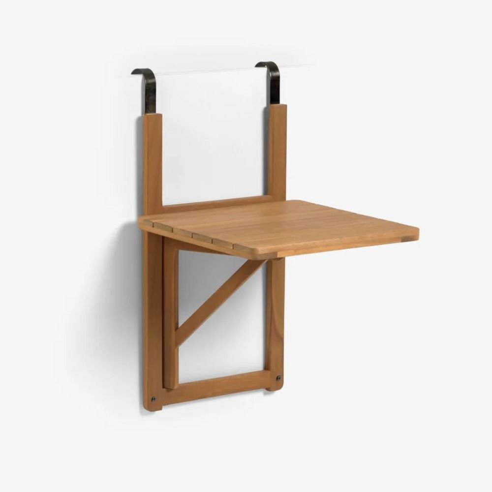 MESA NOGAL BEAT AMARALIS MESA PARA BALCÓN | Mesa Comercial Balcón para Desayunador Hotel | 68 cm | Madera de Teka | Exterior Techado