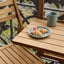 MESA NOGAL BEAT AMARALIS MESA PARA BALCÓN | Mesa Comercial Balcón para Desayunador Hotel | 68 cm | Madera de Teka | Exterior Techado
