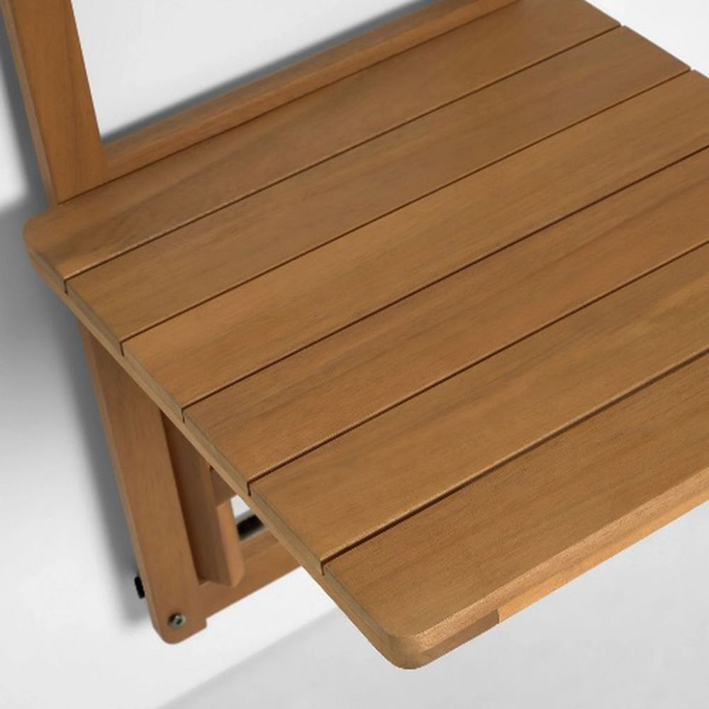 MESA NOGAL BEAT AMARALIS MESA PARA BALCÓN | Mesa Comercial Balcón para Desayunador Hotel | 68 cm | Madera de Teka | Exterior Techado