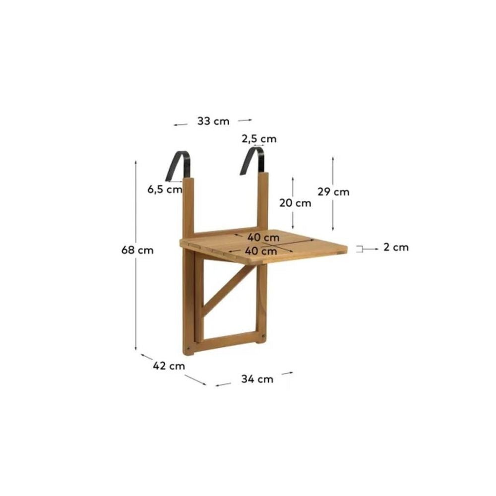 MESA NOGAL BEAT AMARALIS MESA PARA BALCÓN | Mesa Comercial Balcón para Desayunador Hotel | 68 cm | Madera de Teka | Exterior Techado