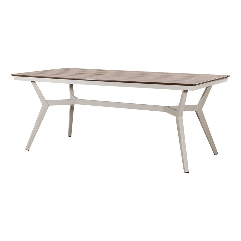 Mesa de Terraza NOGAL BEAT TAMI de aluminio y plástico en color blanco para uso en la intemperie