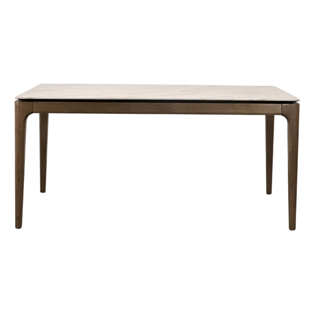 Mesa NOGAL BEAT AUBREY de roble y cubierta de hpl en color blanco marble para uso en interior