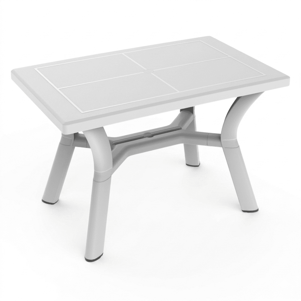 Mesa Comercial al Aire Libre Agujero Parasol - RESOL DALIA 115 X 72 - Blanco - Polipropileno - Protección UV