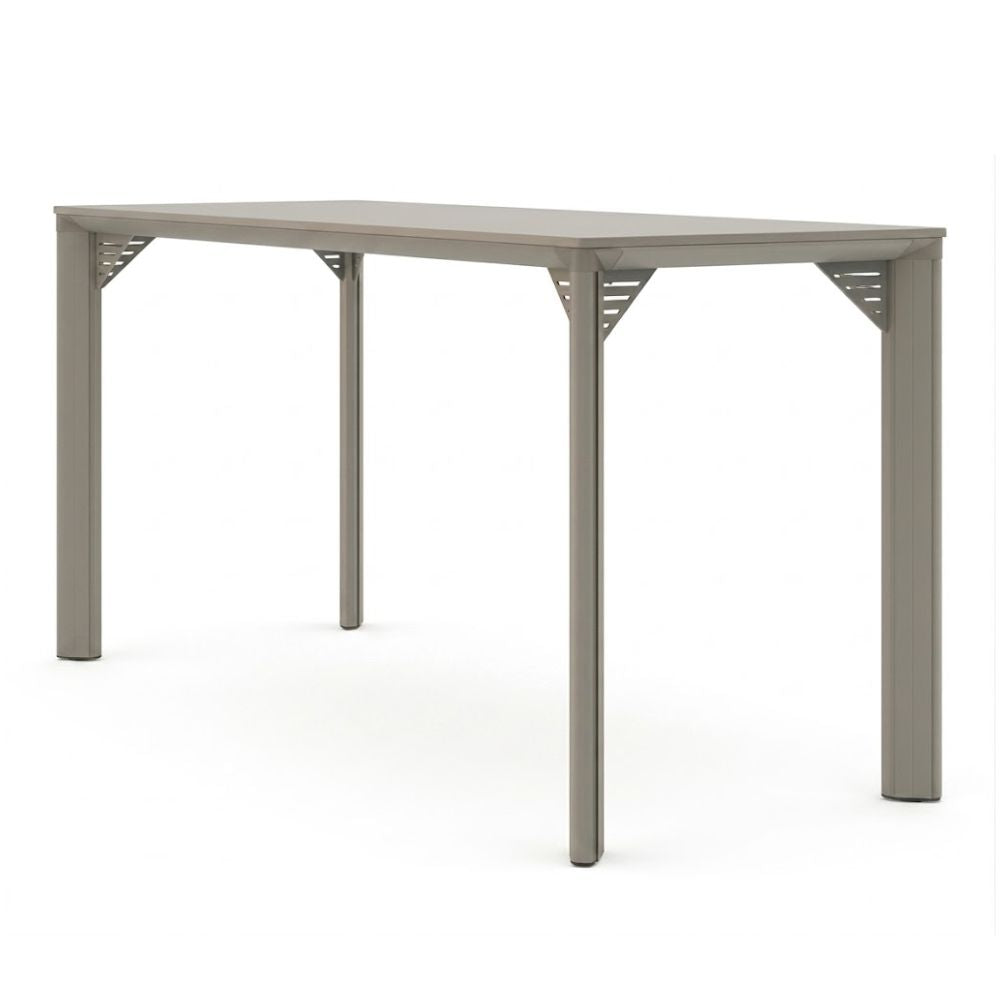 Mesa periquera alta Versa Base BA-3900 altura barra con estructura de perfil de aluminio ovalado, 180x75x110 cm