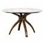 Mesa de Terraza NOGAL BEAT NOEL de madera de roble y cubierta de hpl en color blanco marble para uso en terraza