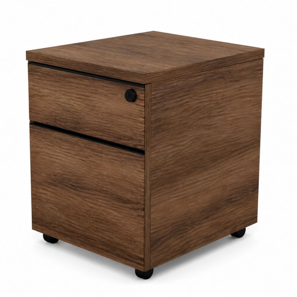 Archivero para oficina Móvil VERSA PIANNO, en chapa de madera, vista de tres cuartos sobre fondo blanco