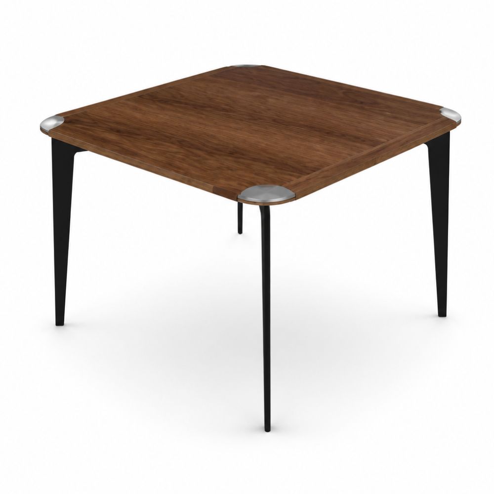 Mesa de Juntas para oficina Esquinera VERSA PIANNO, 60 × 60 × 40 cm, en chapa de madera, vista de tres cuartos sobre fondo blanco