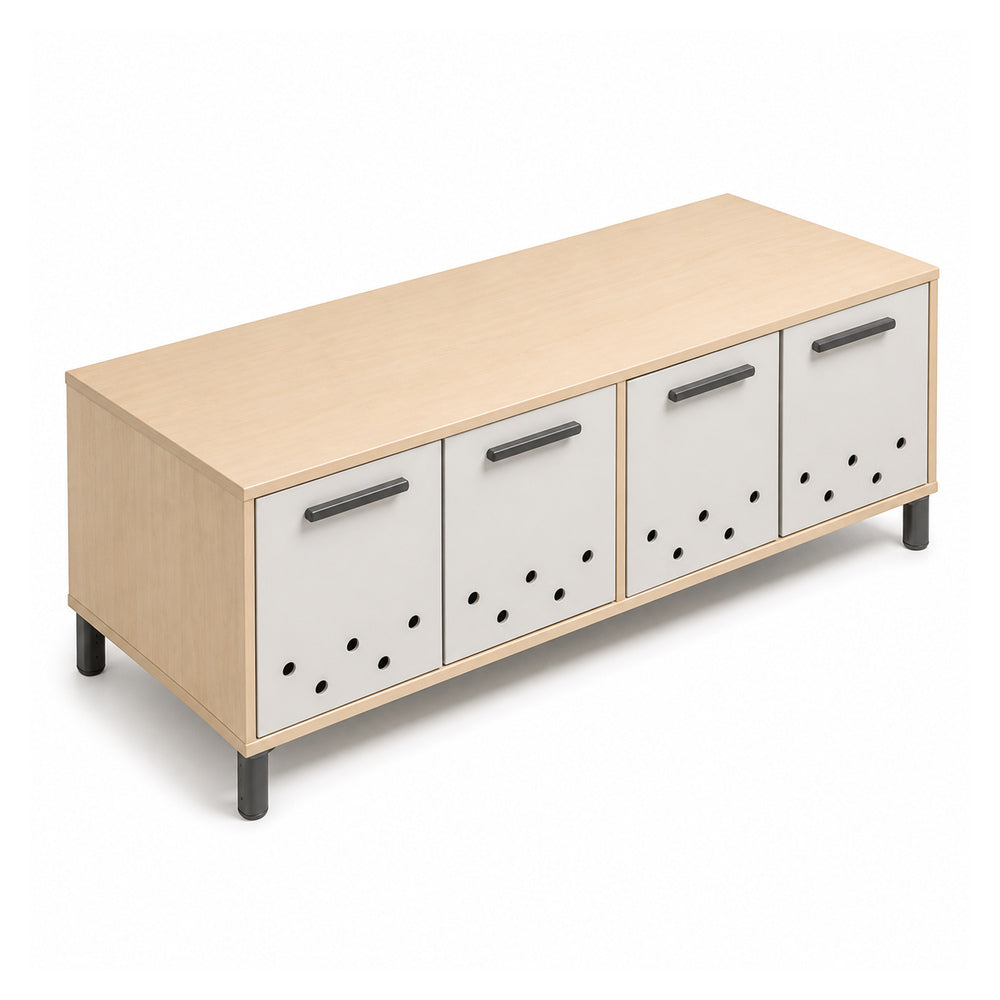 Credenza para oficina VERSA READY, estructura blanca, 120x45x57 cm - ambiente linea Ready (Grupo Versa)