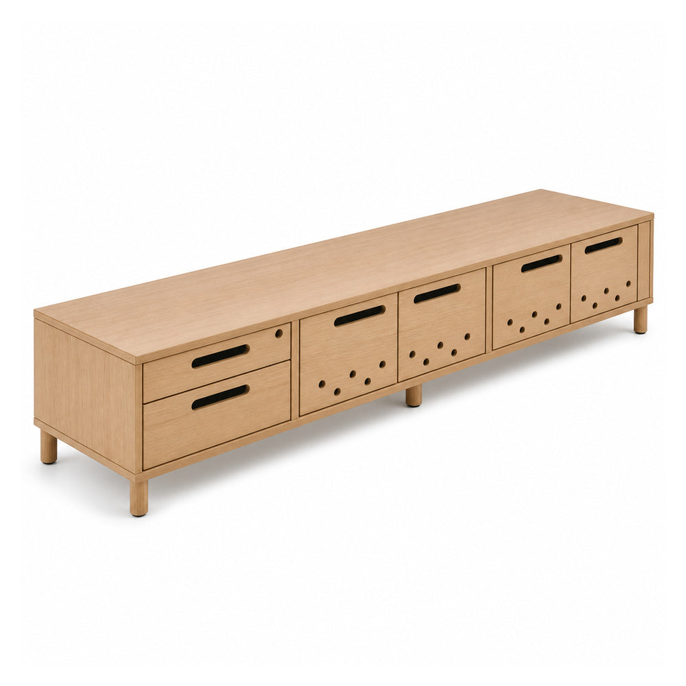 Credenza para oficina VERSA READY, estructura blanca, 180x45x52 cm - ambiente linea Ready (Grupo Versa)