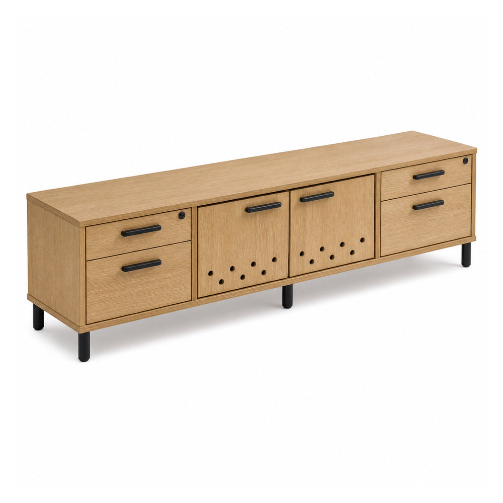 Credenza para oficina VERSA READY, estructura blanca, 180x45x52 cm - ambiente linea Ready (Grupo Versa)