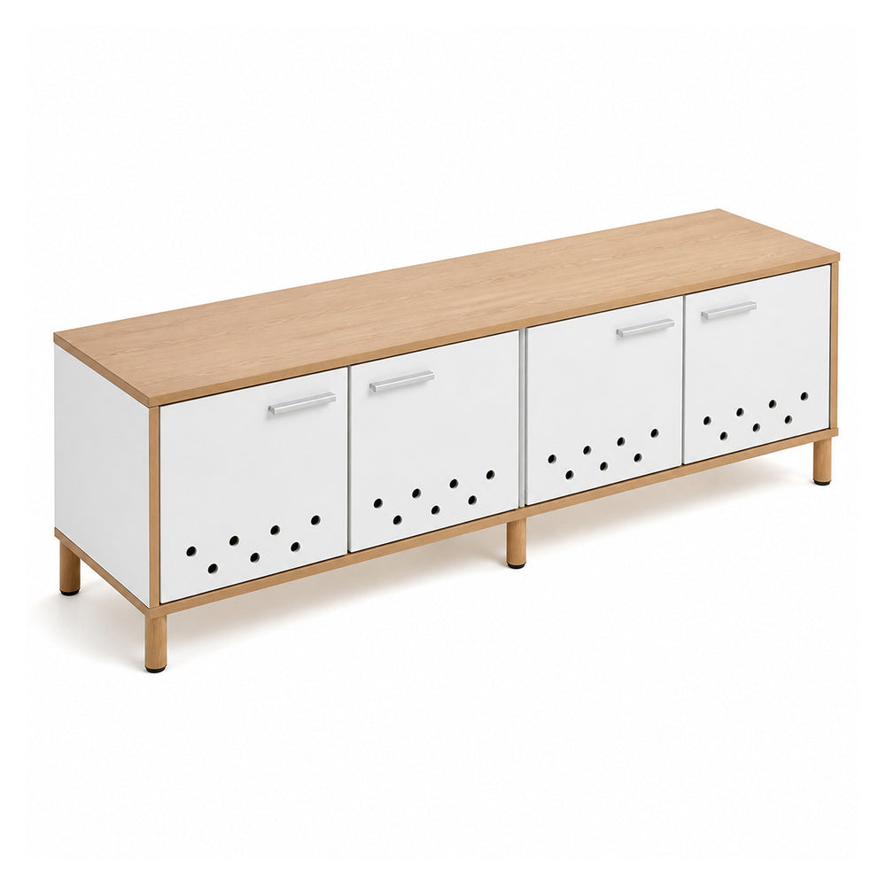 Credenza para oficina VERSA READY, estructura blanca, 180x45x52 cm - ambiente linea Ready (Grupo Versa)