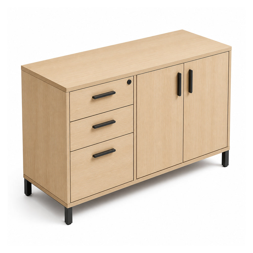 Credenza alta para oficina VERSA READY, estructura blanca, 120x45x90 cm - ambiente linea Ready (Grupo Versa)