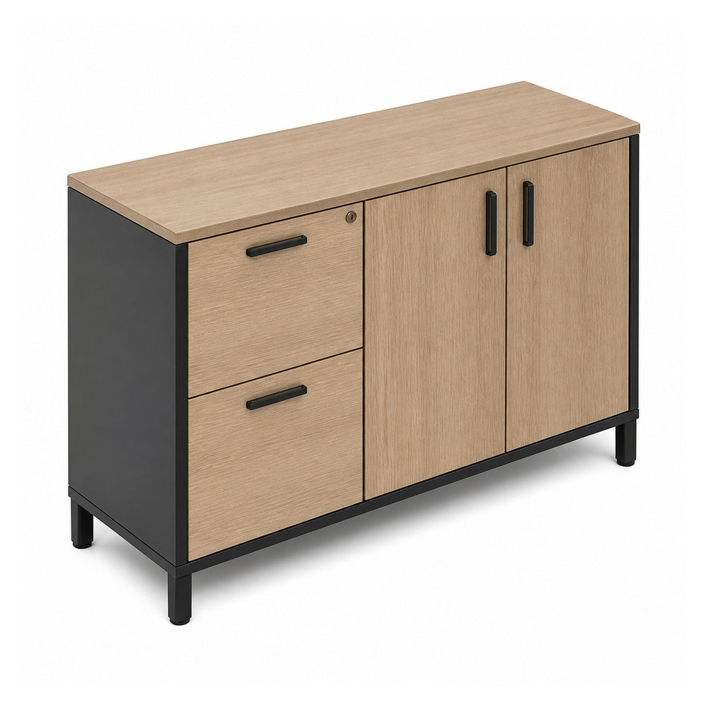 Credenza alta para oficina VERSA READY, estructura blanca, 120x45x90 cm - ambiente linea Ready (Grupo Versa)