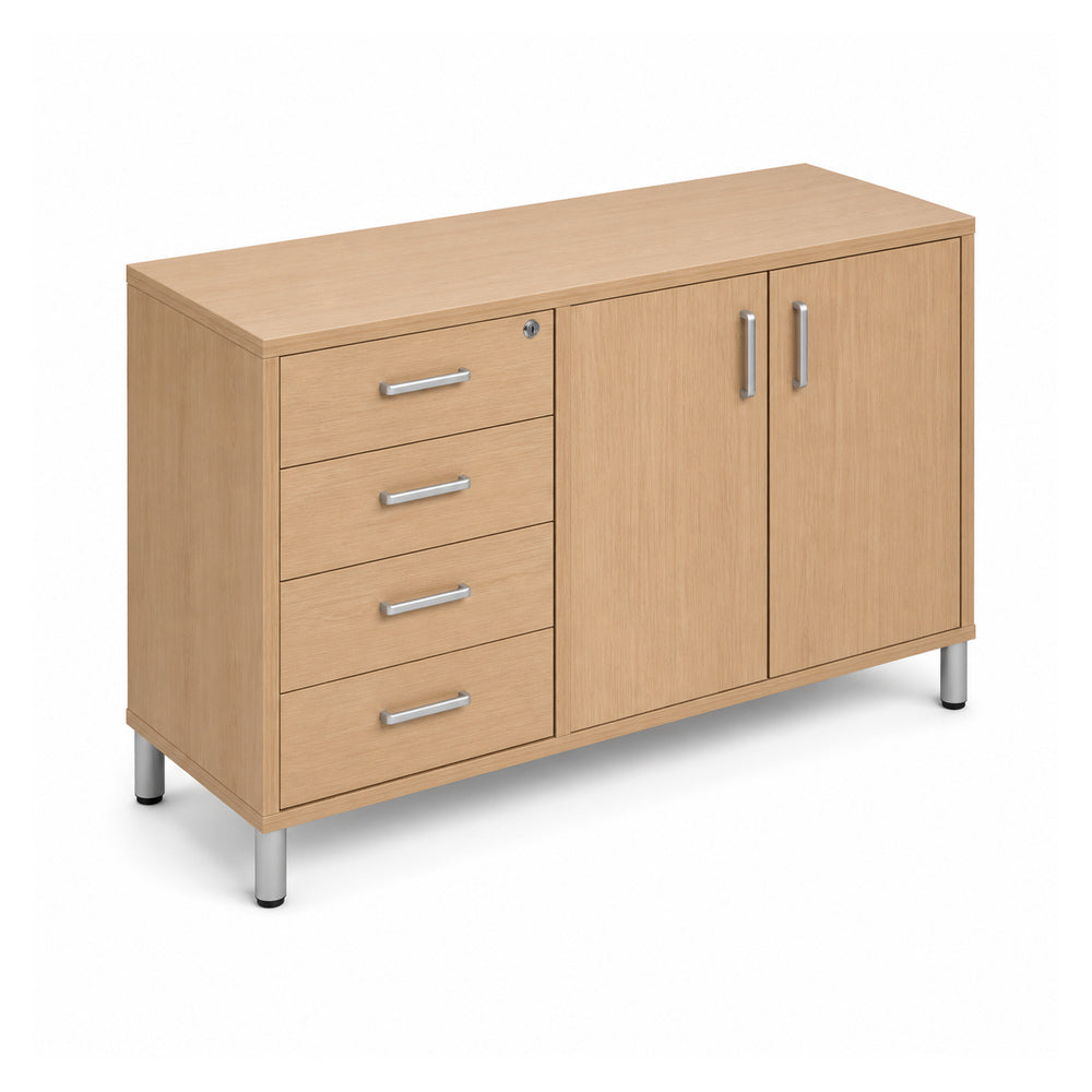 Credenza alta para oficina VERSA READY, estructura blanca, 120x45x90 cm - ambiente linea Ready (Grupo Versa)