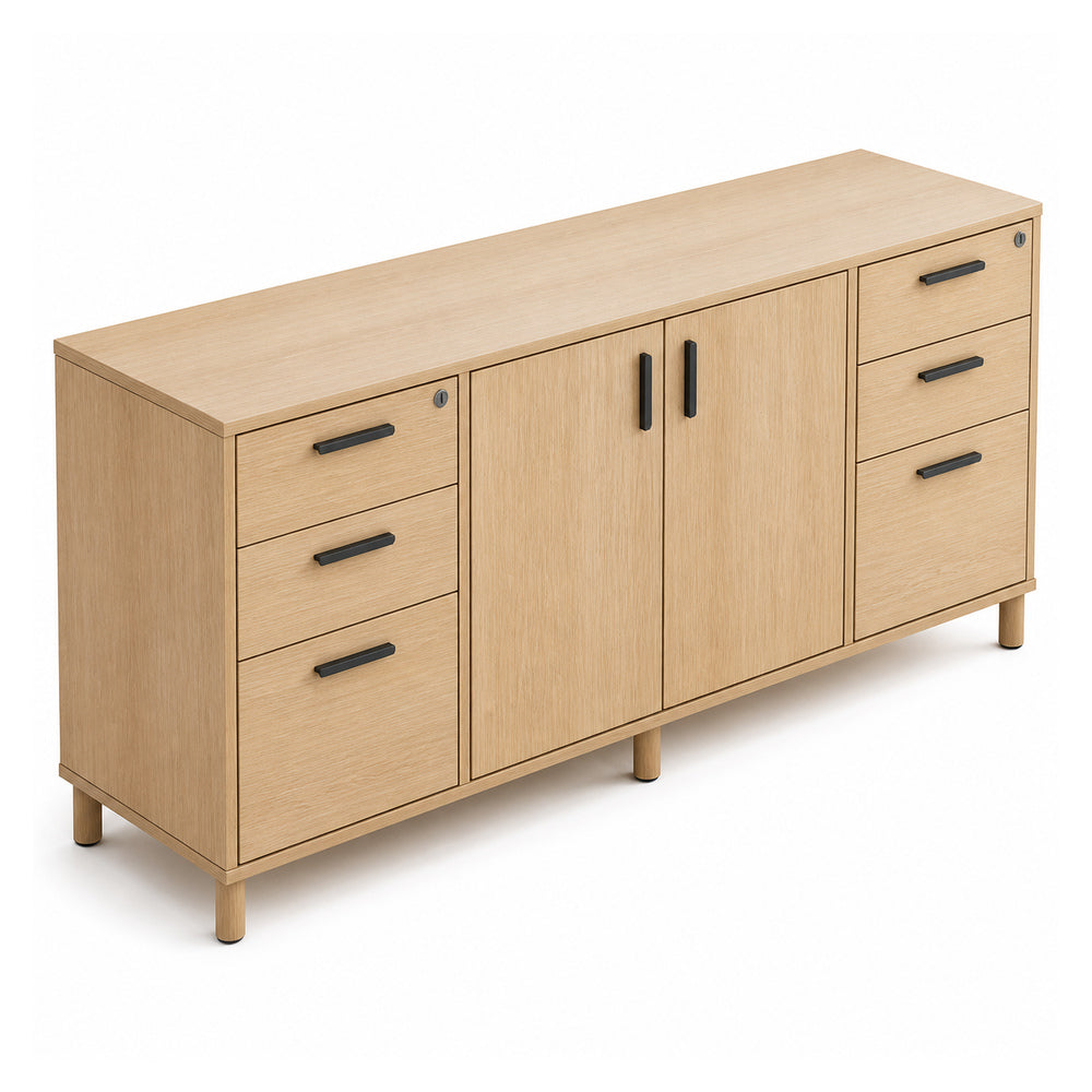 Credenza alta para oficina VERSA READY, estructura blanca, 180x45x90 cm - ambiente linea Ready (Grupo Versa)