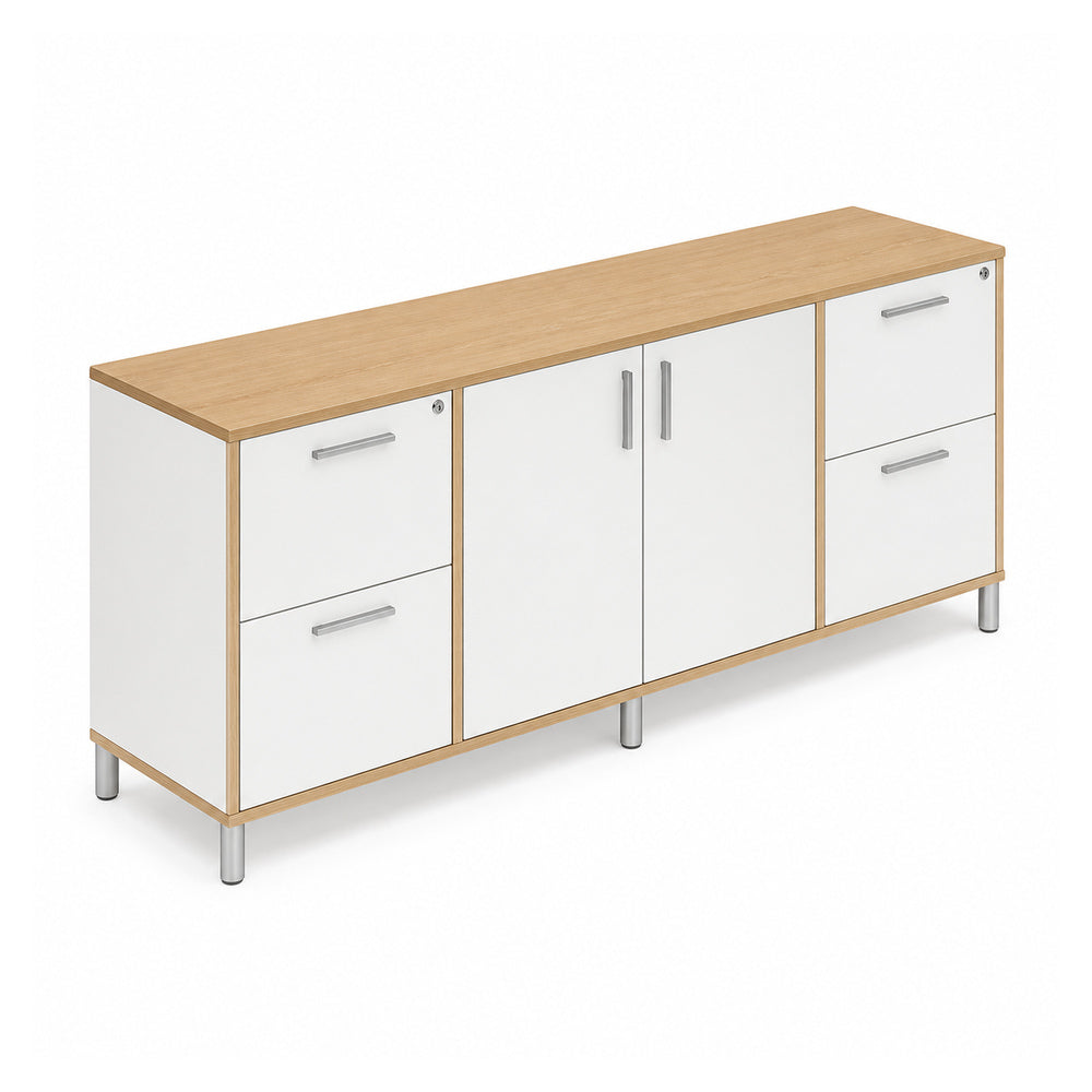 Credenza alta para oficina VERSA READY, estructura blanca, 180x45x90 cm - ambiente linea Ready (Grupo Versa)
