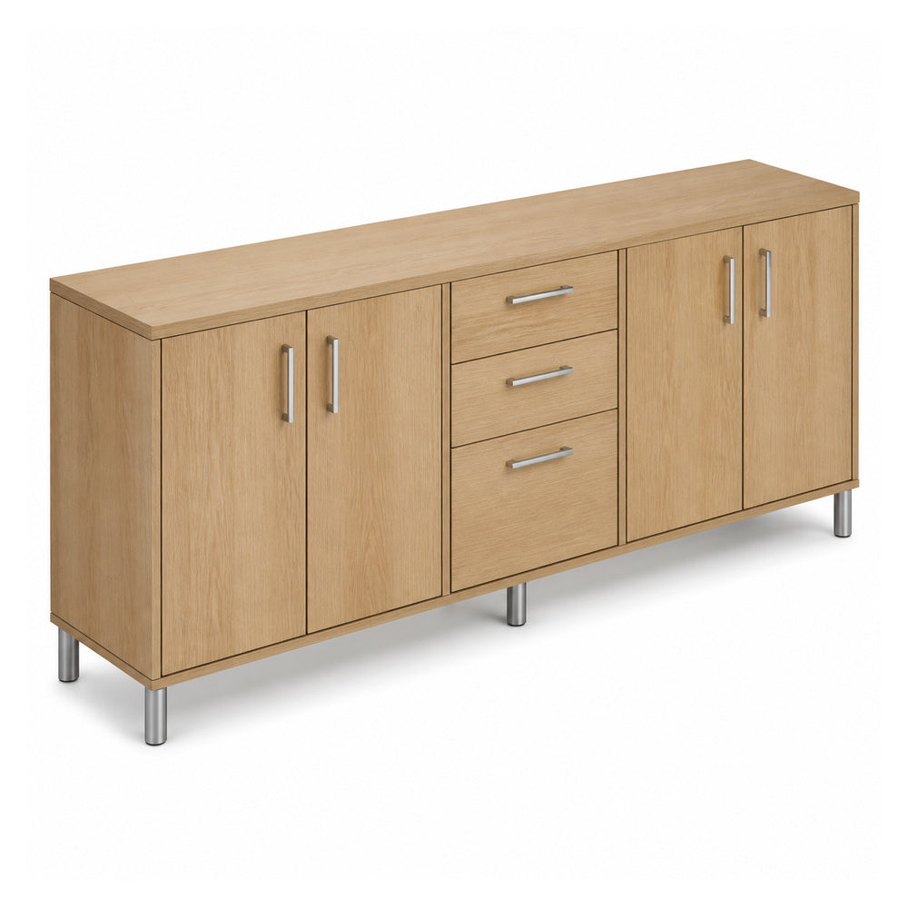 Credenza alta para oficina VERSA READY, estructura blanca, 180x45x90 cm - ambiente linea Ready (Grupo Versa)