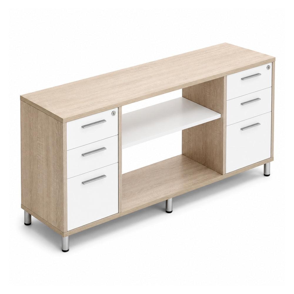 Credenza alta para oficina VERSA READY, estructura blanca, 180x45x90 cm - ambiente linea Ready (Grupo Versa)