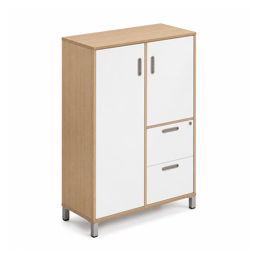 Librero alto para oficina VERSA READY, estructura blanca, 90x45x160 cm - ambiente linea Ready (Grupo Versa)