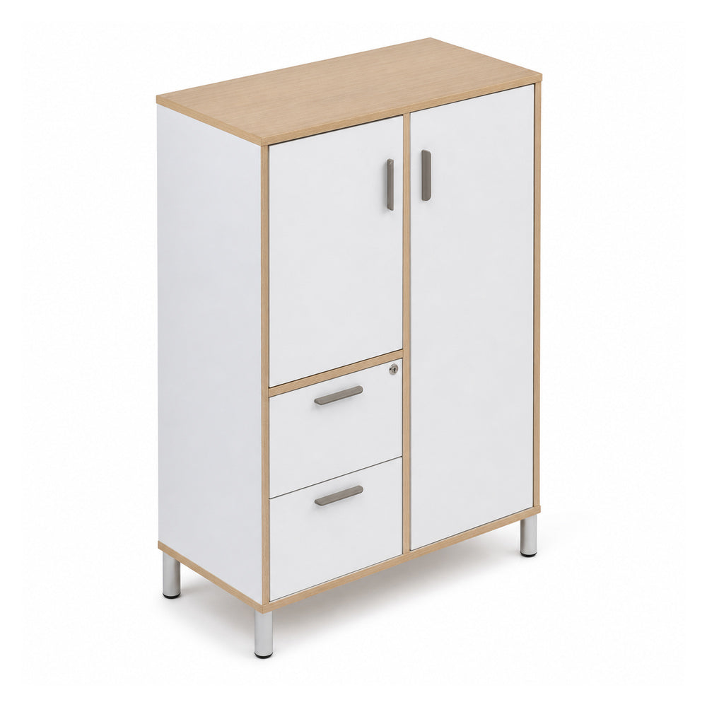 Librero alto para oficina VERSA READY, estructura blanca, 90x45x160 cm - ambiente linea Ready (Grupo Versa)