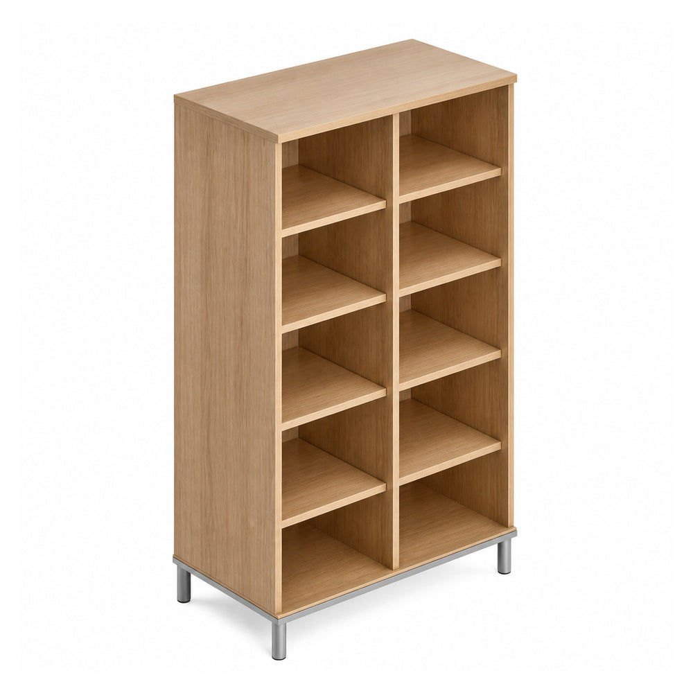 Librero alto con division central VERSA READY, estructura blanca, 90x45x160 cm - ambiente linea Ready (Grupo Versa)