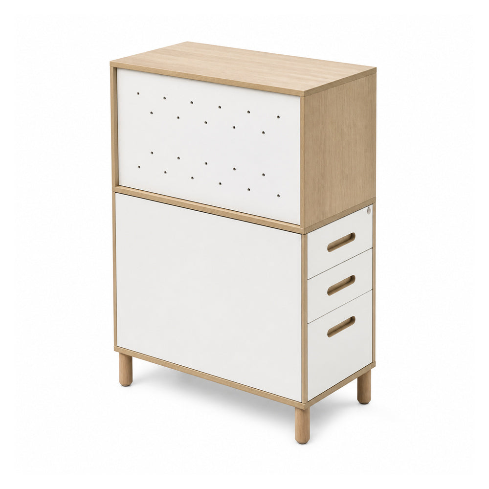 Librero de piso Doppia VERSA READY, estructura blanca, 40x70x120 cm - ambiente linea Ready (Grupo Versa)