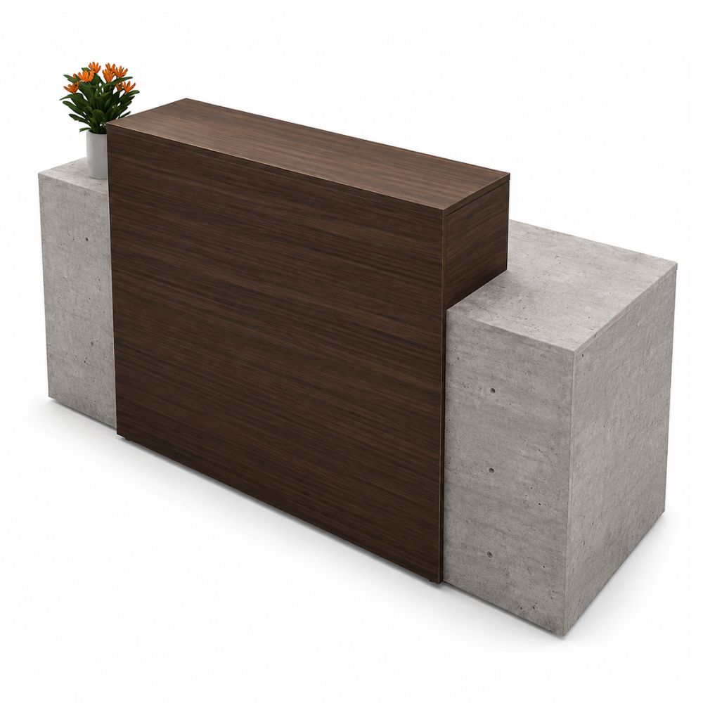 Módulo de recepción móvil Versa RP-825 con estructura tubular y rodajas, cubierta aglomerado 28 mm, 200x68.5 cm