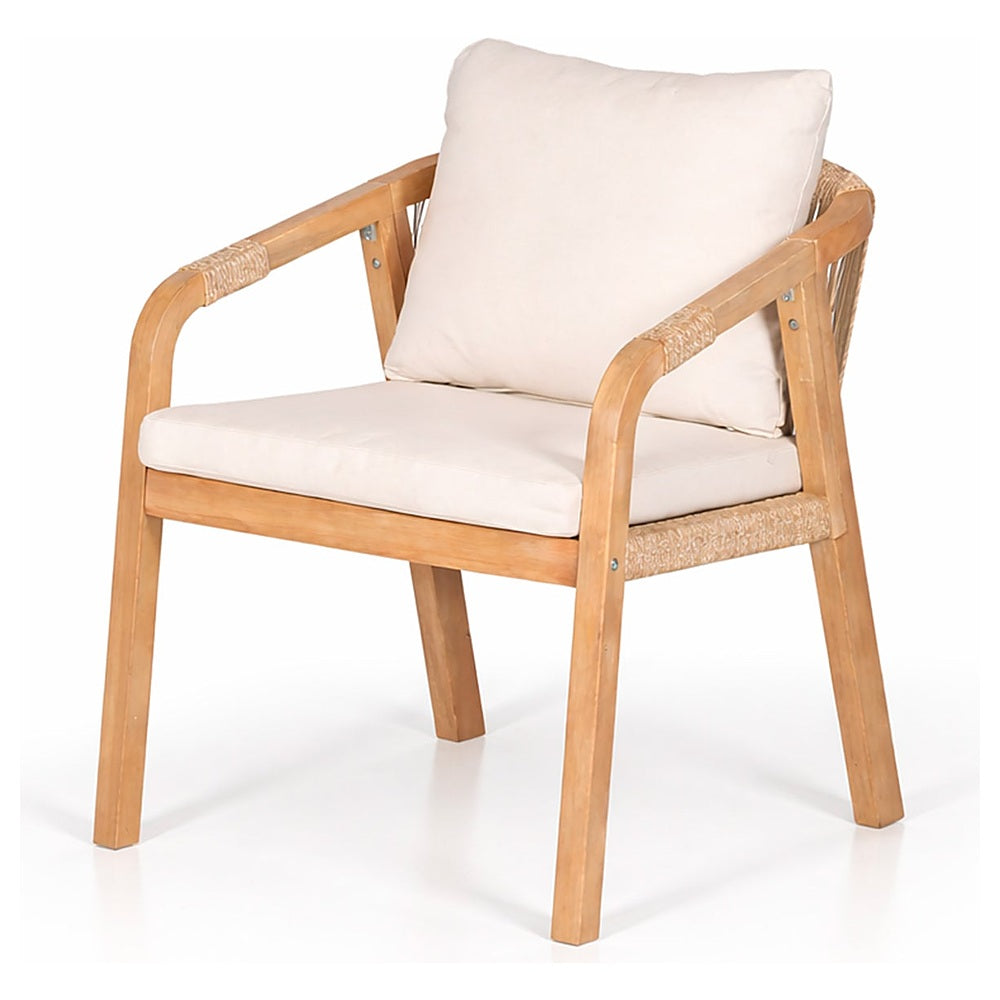 Silla para Jardín y Terraza - NOGAL BEAT SAONA SILL0904864 - Natural - Asiento y Respaldo Tapizados