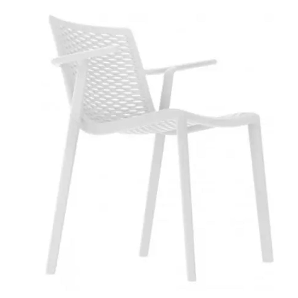 SILLA RESOLl NETKAT ARMCHAIR | Silla Ocasional | Fibra Vidrio | Polipropileno | Apilable | Protección UV | Brazos | Interior + Exterior | Departamento Residencial Hogar Comercial Restaurante Bar Hotel Hotelería Sala Comedor Restaurante Cafetería Puesto Negocio