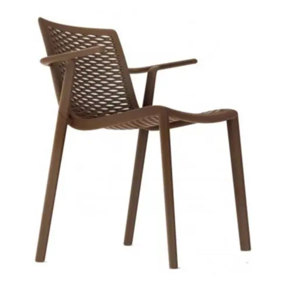 SILLA RESOLl NETKAT ARMCHAIR | Silla Ocasional | Fibra Vidrio | Polipropileno | Apilable | Protección UV | Brazos | Interior + Exterior | Departamento Residencial Hogar Comercial Restaurante Bar Hotel Hotelería Sala Comedor Restaurante Cafetería Puesto Negocio