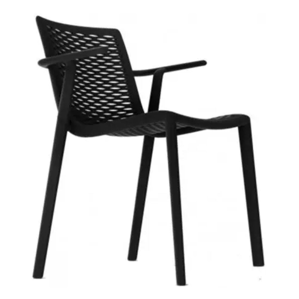 SILLA RESOLl NETKAT ARMCHAIR | Silla Ocasional | Fibra Vidrio | Polipropileno | Apilable | Protección UV | Brazos | Interior + Exterior | Departamento Residencial Hogar Comercial Restaurante Bar Hotel Hotelería Sala Comedor Restaurante Cafetería Puesto Negocio