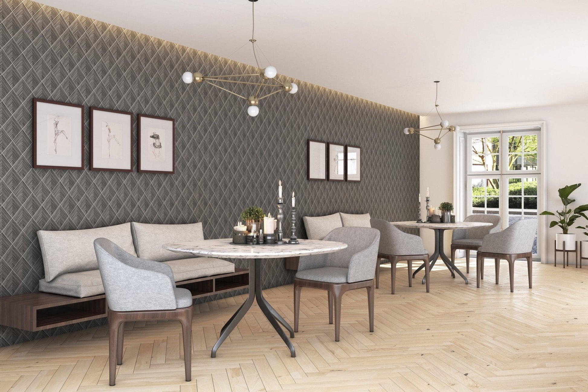 SILLA OFFIHO BLAIR OHV-106 | Silla Comercial Ocasional para Sala de Espera | Tapiz Poliéster Jaspeado | Terminado con pintura electrostática en polvo | Color Gris | Interior | Hoteles Cafetería Ambientada