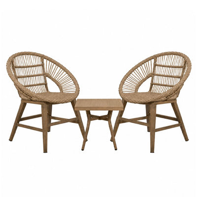 Set de terraza NOGAL BEAT CHACALA de aluminio y cuerda en color beige para uso en la intemperie