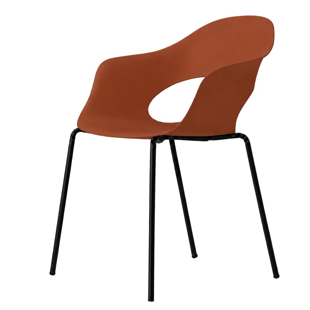 Silla Comercial Labenze Lady B 155-22100 | Scocca de tecnopolímero y estructura tubular de acero negro, apilable | Nogal Beat · silla para restaurante.